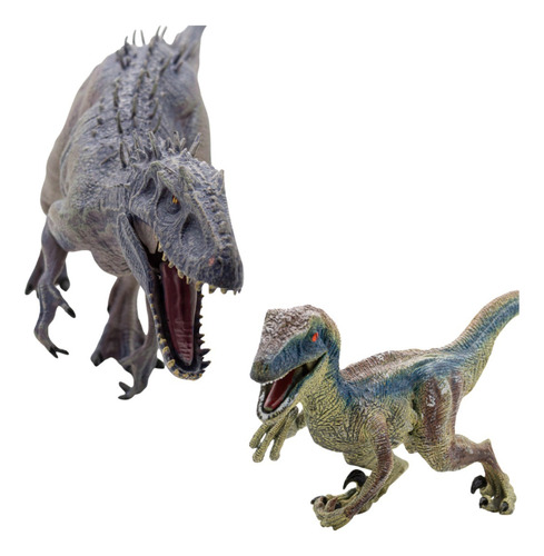 Kit De Dinosaurios Realistas Indominux Rex Y Velociraptor 