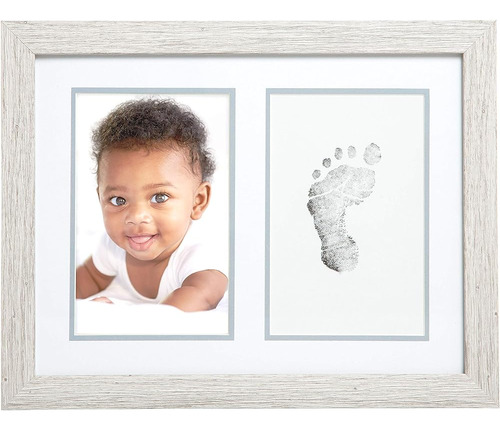 Kate & Milo Rustic Baby Footprint Photo Frame And Ink Kit, W