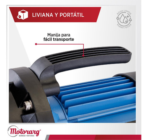 Bomba De Agua Autoaspirante Motorarg Bjp 100 1 Hp Azul Monofásica 50 Hz