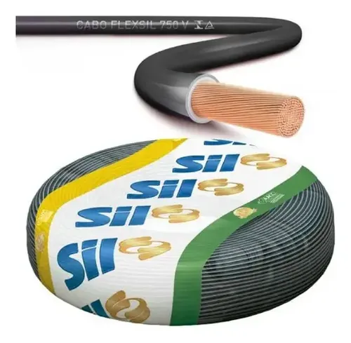 Fio Cabo Flexivel 16mm Sil Com 5 Metros Fios Eletricos Cobertura Preto