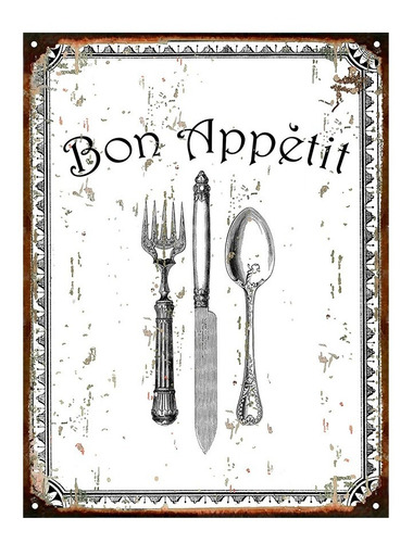 Carteles Chapa Decoracion Vintage Bon Appetit 