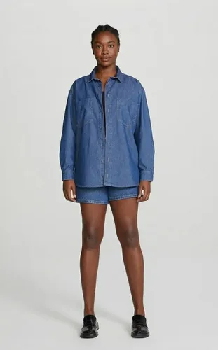 Camisa jeans sales feminina aberta