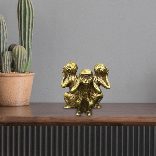 Estatuilla De Mono Estatuas De Animales Chino Fengshui Oro