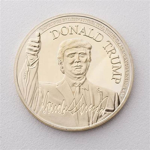 Medalha Comemorativa Donald Trump Prateada Com Assinatura