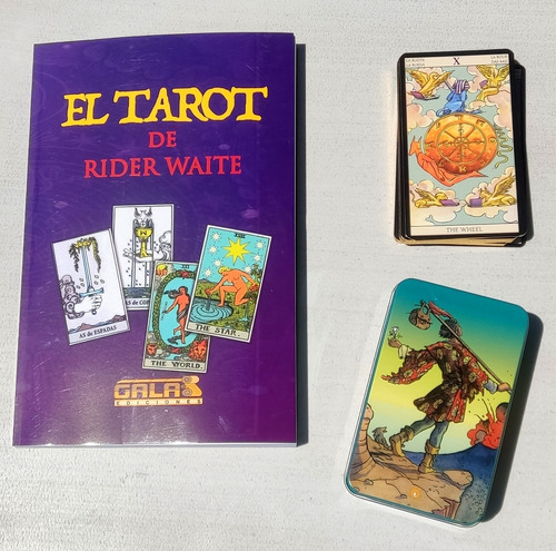 Tarot Rider Caja Metalica Bordes Dorado Español + Libro