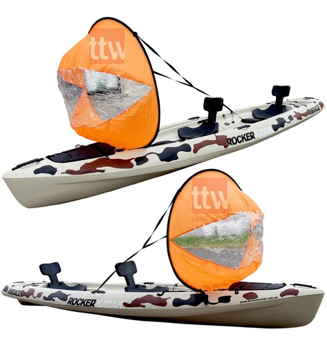 Imagen 10 de 11 de Vela Grande Kayak Sail 118 Cm Bolso Kayak Tabla Sup Inflable