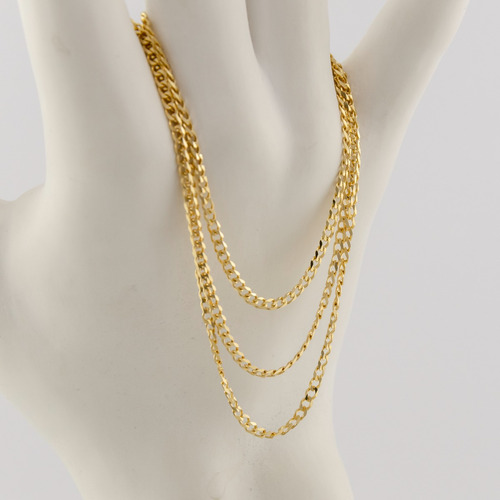 Colar Feminino Ouro 18k Maciço Grumet Diamantada 2.2 45 Cm