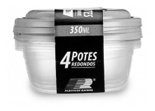 Conjunto De Pote Redondo De 350ml Conserva
