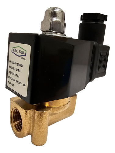 Válvula Solenoide De 1/4 En 220 Vac, Nc, Bronce, Q2bbc02