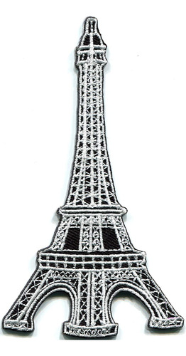 Torre Eiffel París Francia Francés Hito Blanco Bordad...