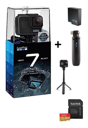 Gopro Hero 7 Black+sd 32+bateria Extra+gopro Shorty Pau Self