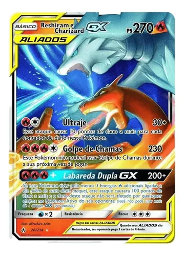 Pikachu E Zekrom GX Pokémon Carta Em Português 33/181, Magalu Empresas