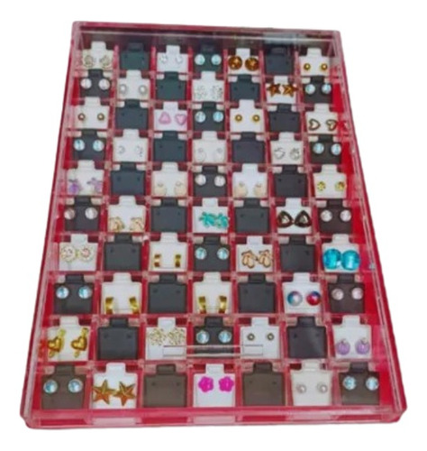 2 Caja Acrílico Organizadora De Aretes 70 Pz + Almohadillas