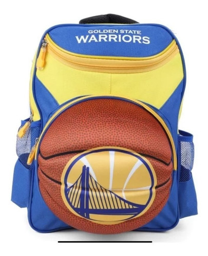 Mochila Infantil 3d Nba Basquete Golden State Warriors Top Cor Azul