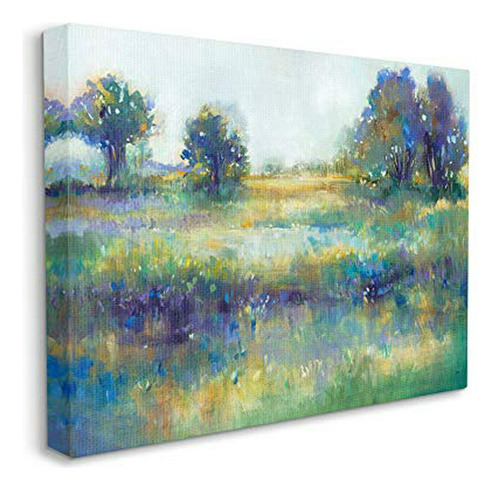 Stupell Industries Wetland Acuarela Paisaje Abstracto Azul V