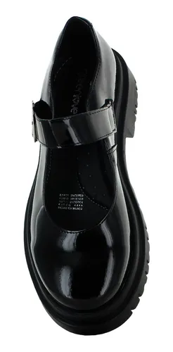Green Love Zapato Escolar Charol Nova Negro Juvenil 82039
