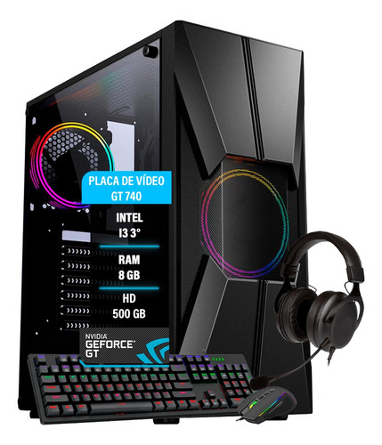 Pc Gamer Hércules Intel I3 Gt 730 8gb Hd 500gb Wi-fi