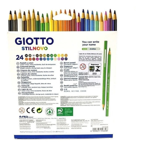 Imagem 2 de 2 de 24 Lápis De Cor Premium Giotto Stilnovo