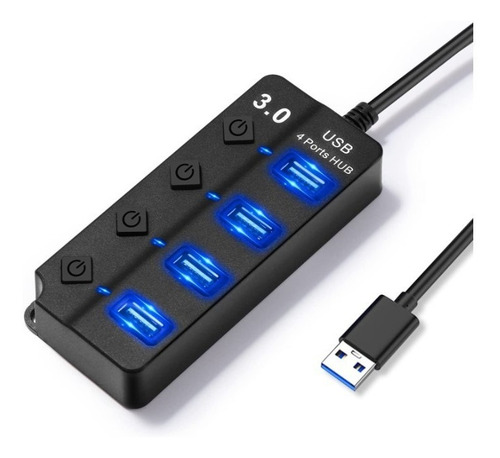 Hub 4 Puertos 30cm 5gbps Usb Con Indicador Led De Encendido