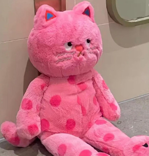 Peluches Con Manta Suaveregalo Ideal40a50cm+manta 1,55x1m Gato Rosa