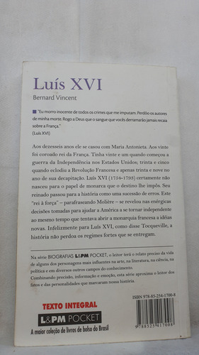 Livro Luís Xvi - Biografias L&pm Pocket - Bernard Vincent - Editora L&pm (Usado)