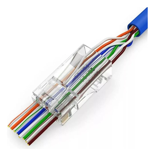 Conector Rede Ez-rj45 Vazado Pack 100 Unidades Nf