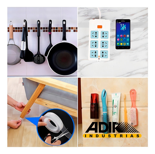 Cinta Nano tape doble cara adhesiva trasparente lavable a prueba de agua blanco genérica.
