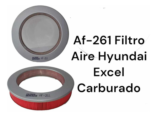 Af-261  Filtro Aire Redondo Metal Hyundai Excel