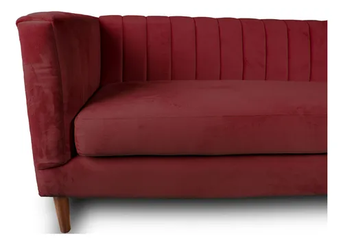 Sofa Sorrento 3 Cuerpos Tela Velvet Vivian - Latam Home