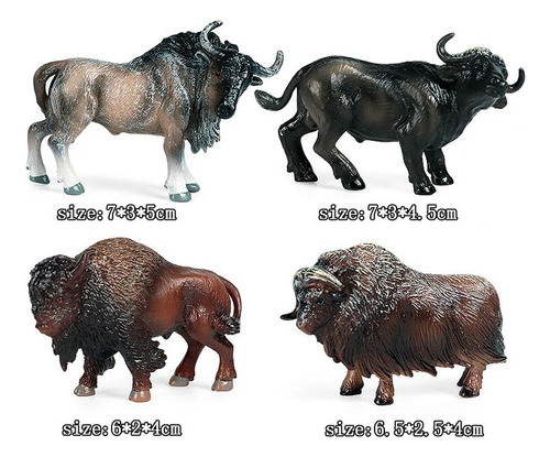 12 Unidades De Juguete En Miniatura Con Forma De Toro, Pvc,