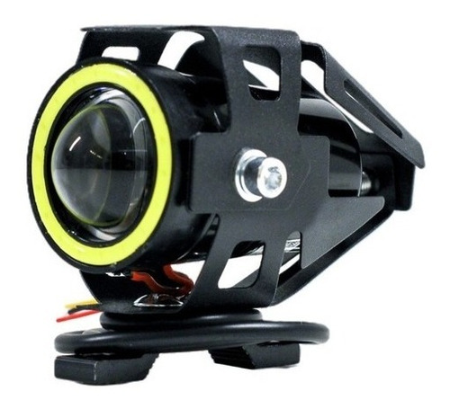 Imagen 2 de 9 de Par Faros Ojo De Angel Cree Led Proyector Con Lupa Moto U7