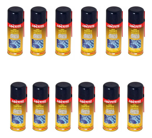 Kit C/ 12 Spray Limpa Contato Eletrico 220ml/50g Loctite 