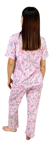 Pijama Star West Mujer Pantalón Algodón Bolsa Frontal Floral