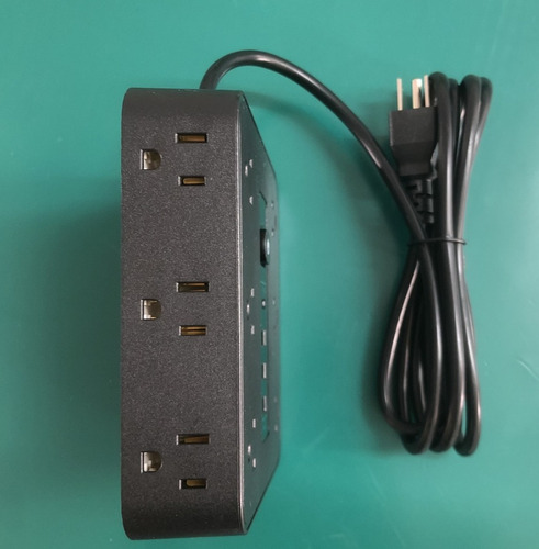 1 Regleta Multicontacto Extension Usb, Con12 Salidas Ca Y 3 Puertos Usb (1 Usb C), Enchufe/conector Multiple, 2 M Extension Electrica, Para Dormitorio, Casa, Dorm, Oficina (negro