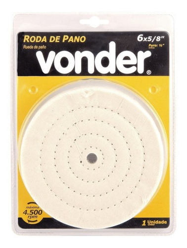 Roda De Pano P/ Polimento Rebolo Moto Esmeril 6x1/2 Vonder