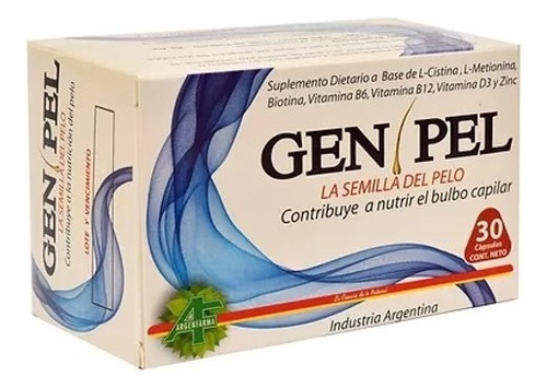 Genpel Contribuye A Nutrir El Bulbo Capilar  30 Cápsulas Sabor S/sabor