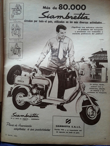 5 Publicidades De Motos Antiguas Siambretta Puma Gilera 1961