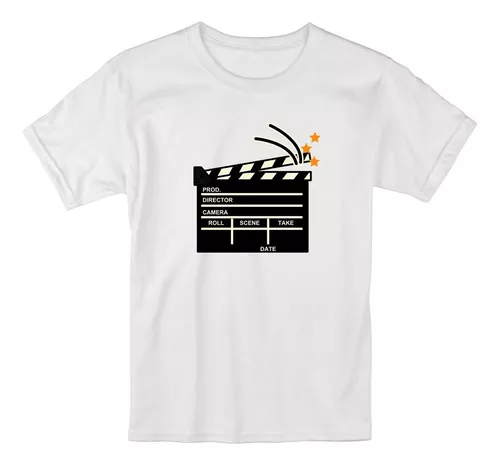Camiseta Blusa Claquete Cinema, Filmes Diretor, Corta