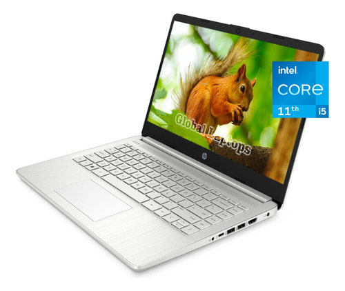 Laptop HP 14-dq2078wm natural silver 14", Intel Core i5 1135G7 8GB de RAM 256GB SSD, Intel Iris Xe Graphics G7 80EUs 1366x768px Windows 11 Home