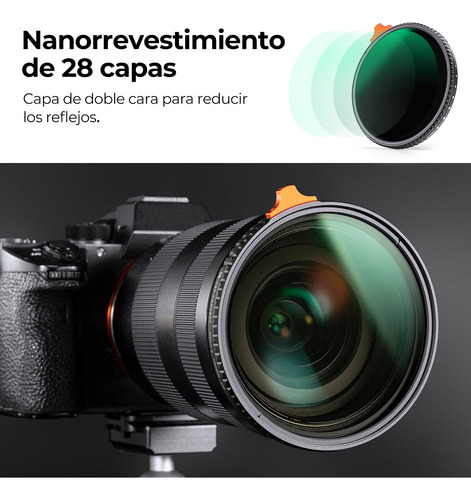 K&f Concept Filtro 49mm Nd Variable Nd2-400 Densidad Neutra