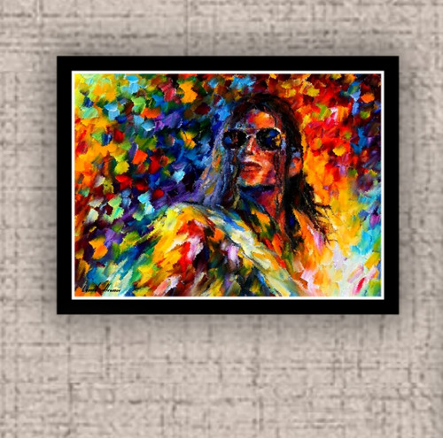 Quadro Com Moldura A3 33x45cm Afremov Michael Jackson Pop