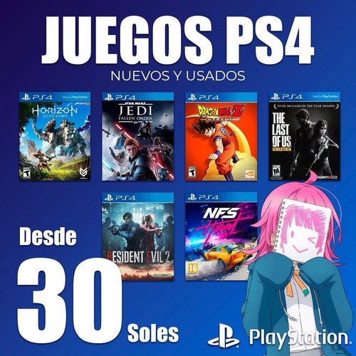 Juegos Ps4 Desde 30 Soles :) Nuevos Y Usados