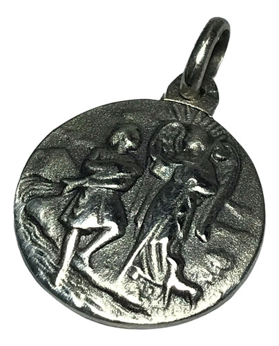 Medalla  Arcangel Rafael Diametro 16 Mm. De Plata 925 Garant