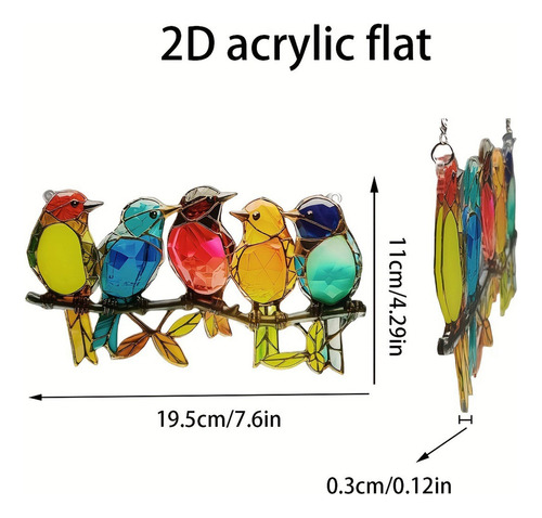 Colgante Acrílico Con Forma De Pájaro En Forma De Cadena Sun