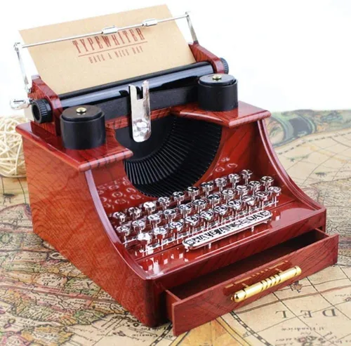 Caja Musical Maquina De Escribir Mini Vintage Styl