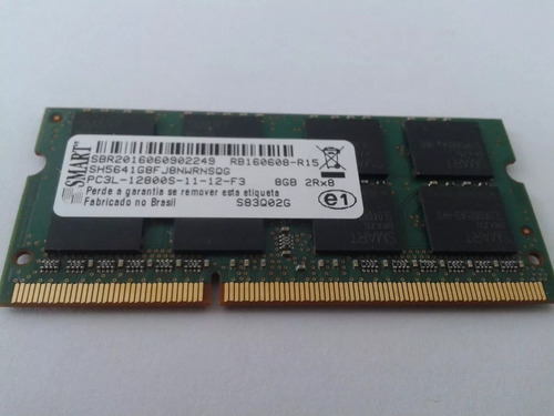 Memória Note Ddr3 8gb 1600mhz Pc3l Smart  Sh5641g8fj8nwrnsq