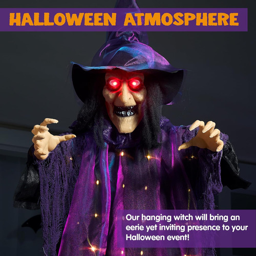 Joyin 72 Halloween Animado Haning Witch Con Esys Iluminados