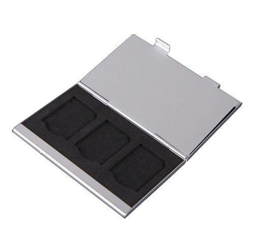 Caja Tarjeta Micro Sd Protectora Metal Aluminio Para Memoria