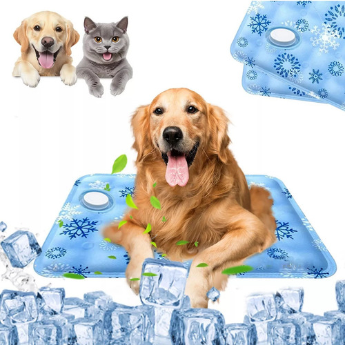 Tapete Perro Refrescante G 90x60 Mascota Calor Playa Fresco Azul