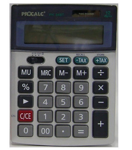 Calculadora Procalc 12 Dígitos Ref: Pk-348t Solar Y Pila